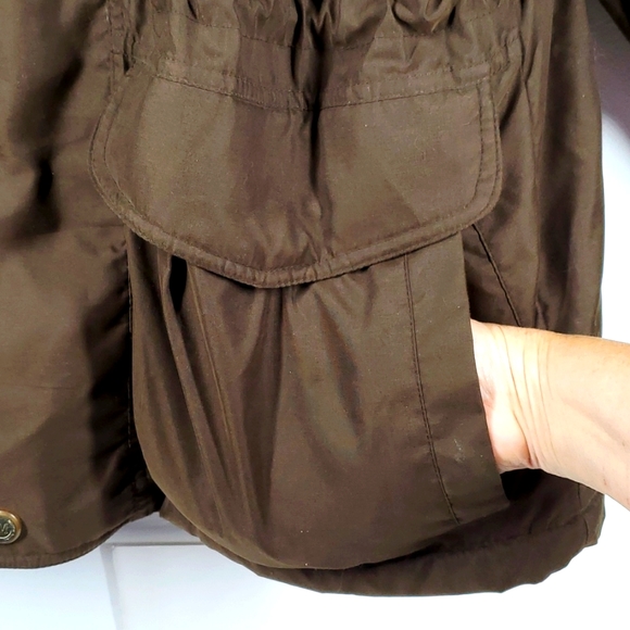 Andrew Marc Additions Gray Fleece Brown Parka Jacket M - Picture 4 of 16